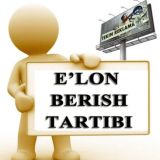 E'lon berish tartibi🚦